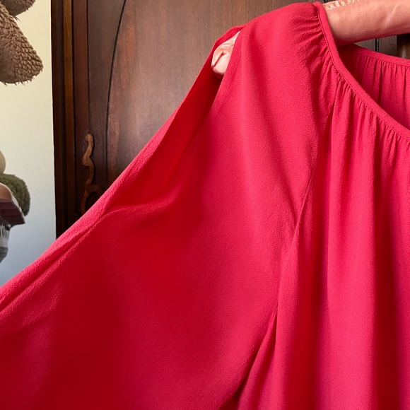 J. Jill Coral Split-Sleeve Blouse L - Picture 3 of 6